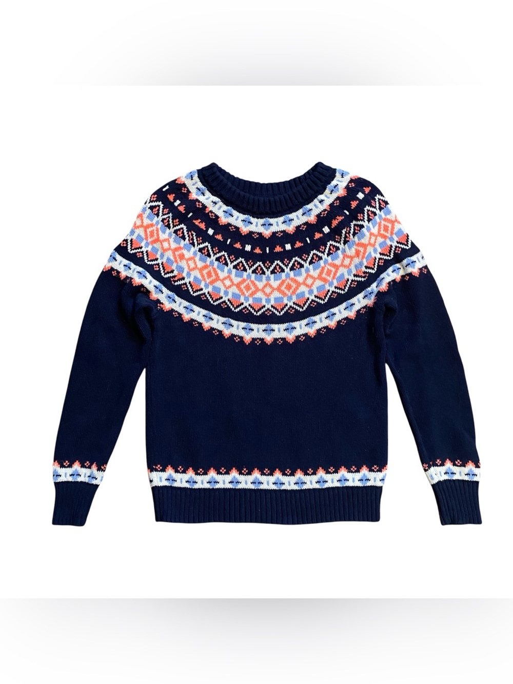 J. Crew Fair Isle Sweater Women’s XS Navy Blue